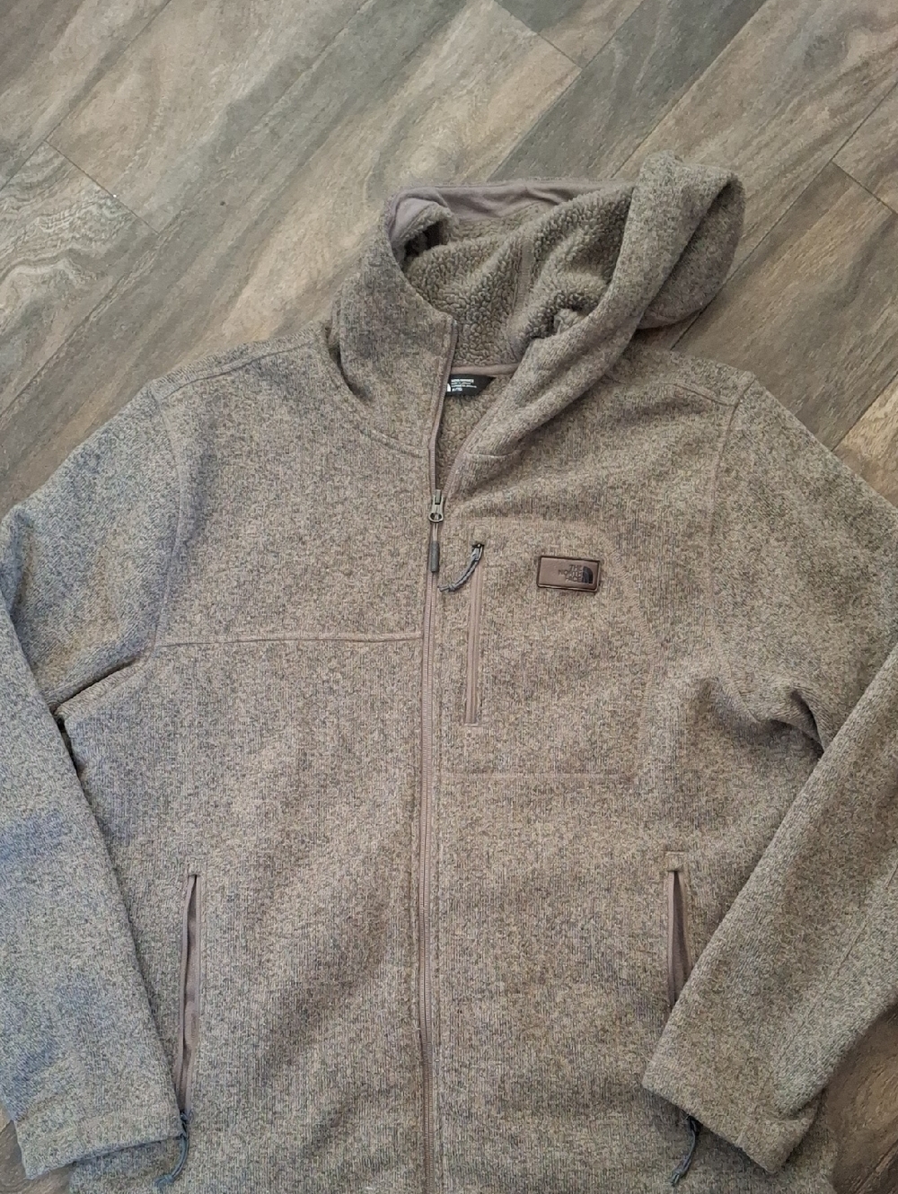 The North Face Men's Hooded Fleece Jacket in Taupe